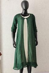 Jute buti over coat inner