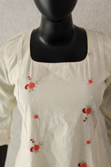 3 panel white cotton aline