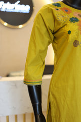 Cotton Cordset with Multicolour Thread Embroidery