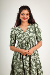 Dabhu A-line kurthi