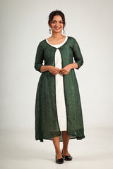 Jute buti over coat inner