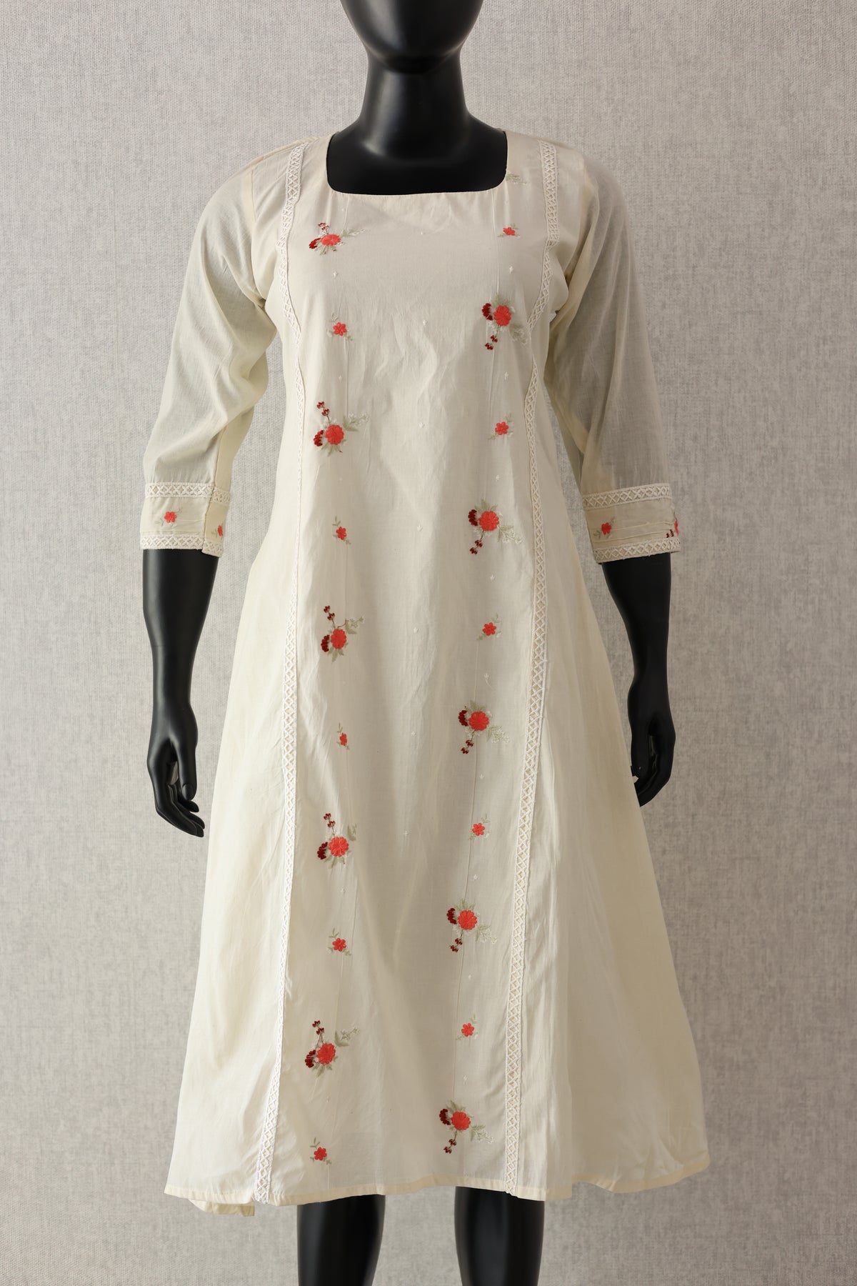 3 panel white cotton aline