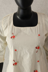 3 panel white cotton aline