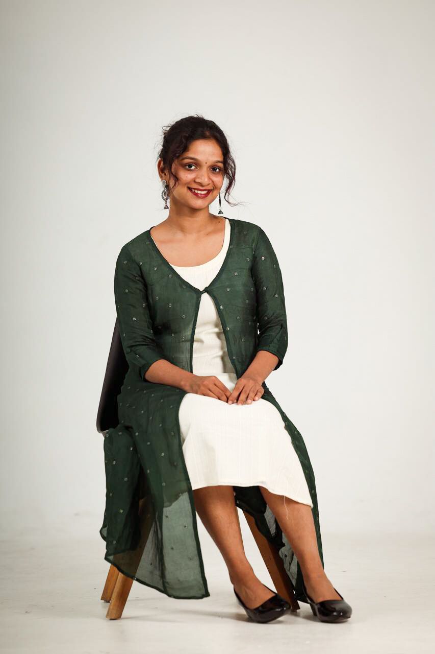Jute buti over coat inner