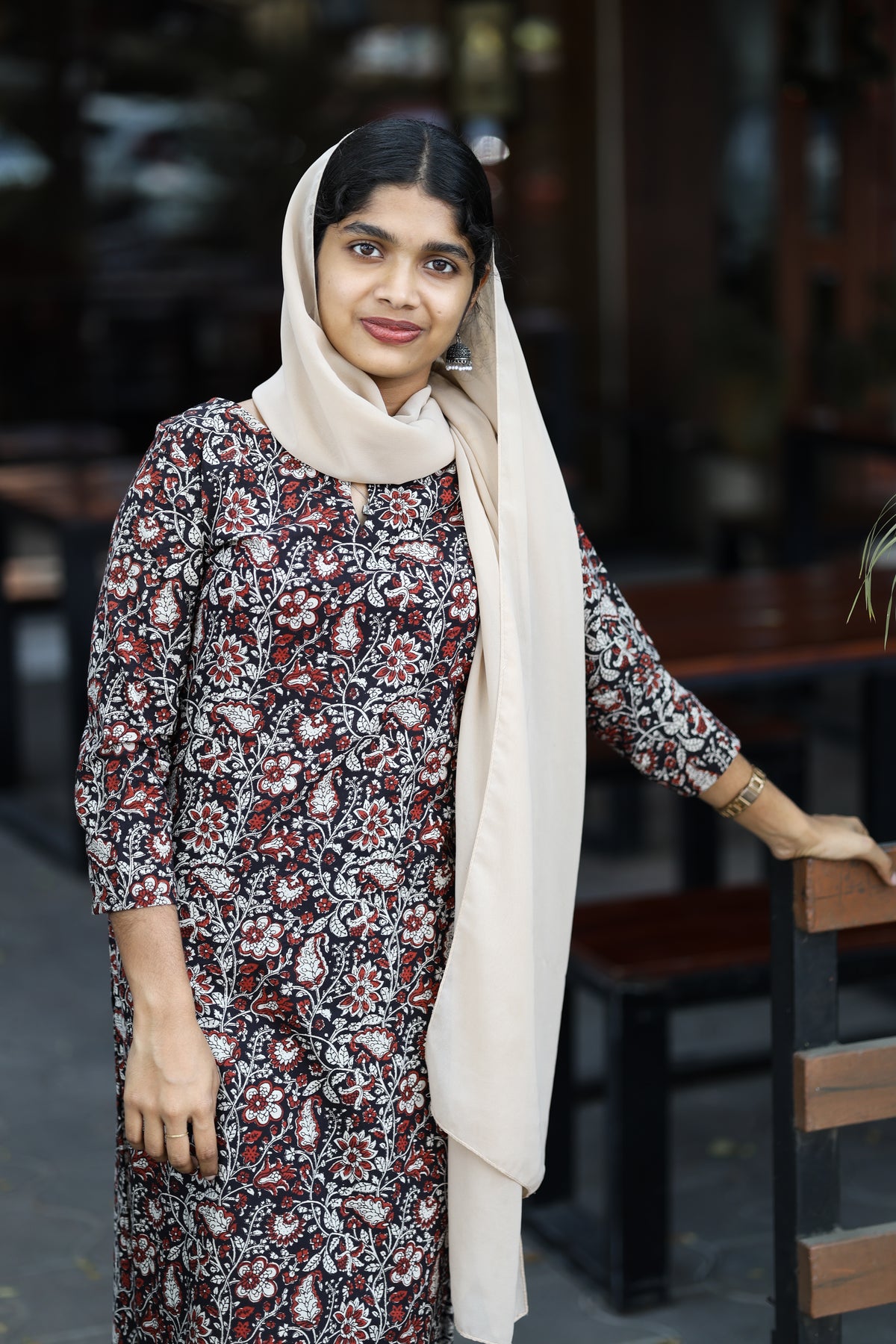 Bagru print slited kurthi