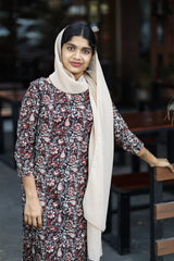 Bagru print slited kurthi