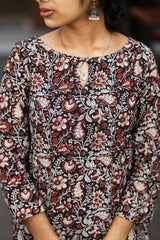 Bagru print slited kurthi